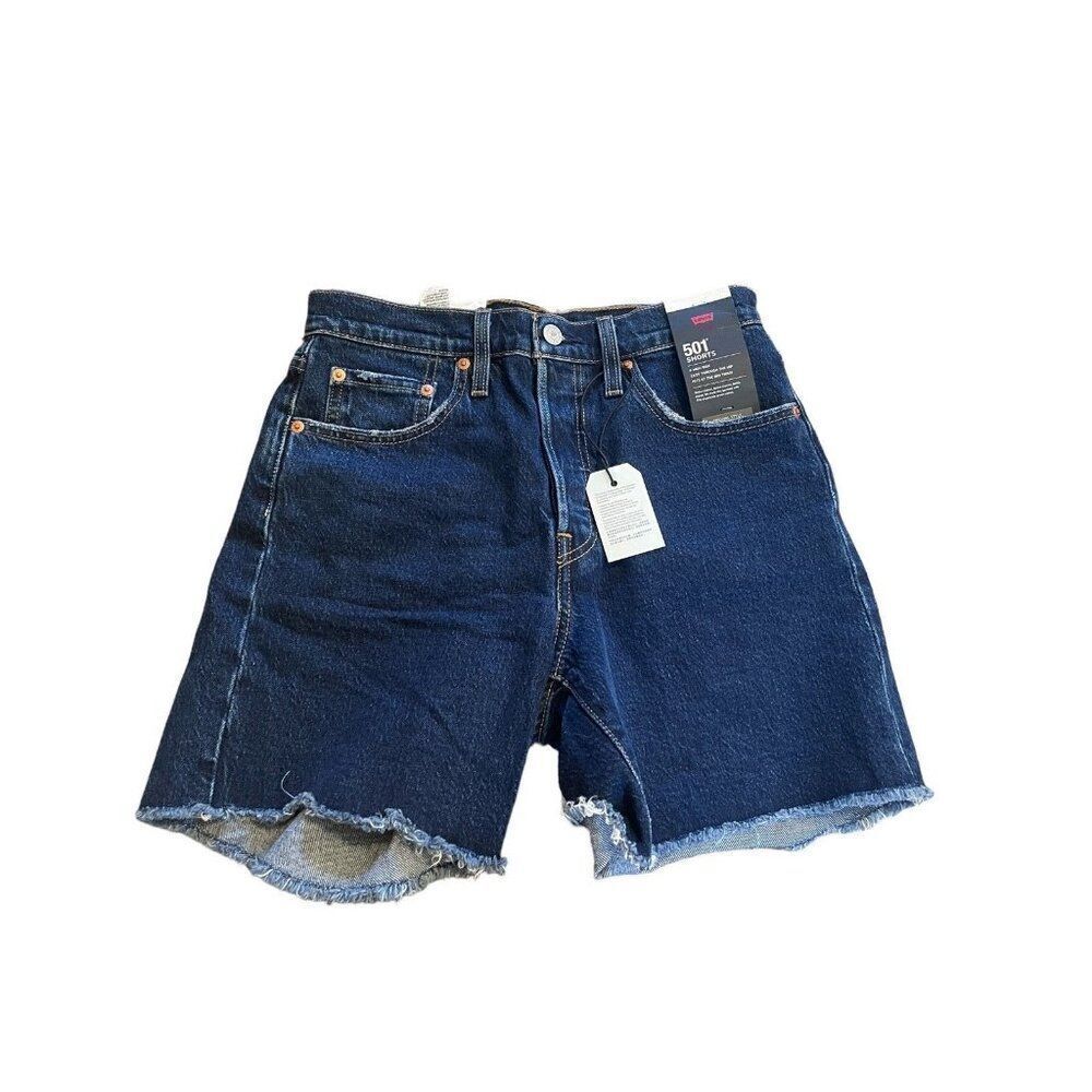 LEVI'S 501 JEAN SHORTS BUTTON FLY DISTRESSED  Frayed Hem WOMEN'S 27 NEW